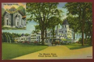 MANSION HOUSE POLLAND SPRINGS ME MAINE POSTAL DE LINO VINTAGE 41521 Q - Imagen 1 de 2