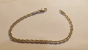 14k Solid Yellow Gold Mariner/Anchor Link Bracelet 7 1/4" -- 4.4grams ((W51)) - Picture 1 of 4