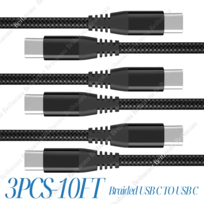 3X 60W PD Fast Charger Cable Type C USB C To USB C Cord For iPhone 15 16e 17 Pro - Image 1 of 4