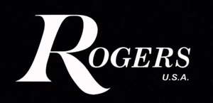 Par de calcomanías de vinilo blancas de 6" de ancho con logotipo de batería Rogers - Imagen 1 de 1