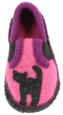 Kitz-Pichler Hausschuhe Puschen aus Österreich 100% Schurwolle gewalkt 771 Katze - Bild 1 von 4