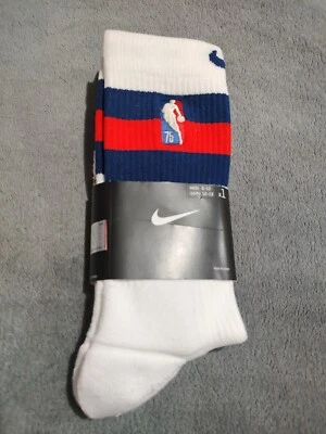 Nike NBA  75th Anniversary Authentic Crew Socks PAA813 100 Men's Size 8-12 - Image 1 of 4