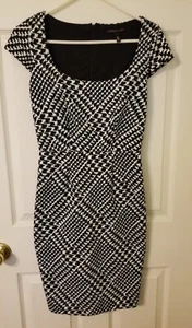 Women's Black & White Houndstooth Dress Size 4 By Victoria's Secret - Picture 1 of 4