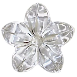 "Portavelas cónico en forma de flor de vidrio transparente moldeado pisapapeles 3 3/4""" - Imagen 1 de 4