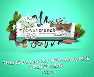 ✨ Power Crunch Protein Wafer Bars Chocolate Mint 1.4oz 12ct Cool Chocolate Pardi - Picture 1 of 8