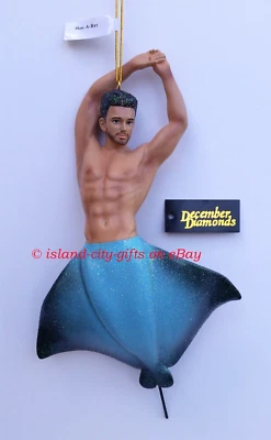 RARE December Diamonds MAN-A-RAY Merman Ornament ©2018 New in Box - Retired - Image 1 of 4