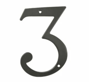 Number 3 Solid Brass 6 inch in 4 Finishes By Deltana - Picture 1 of 8