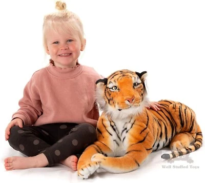 Extra Large Brown Tiger Plush Toy 100-160cm – Giant Realistic Cuddly Soft Animal - Image 1 of 4