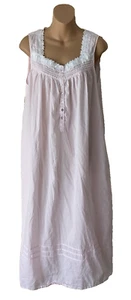 Eileen West 100% Cotton Pale Pink Long Nightgown Cottage Core Romantic Size M - Picture 1 of 10