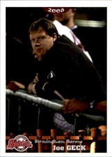 2008 Birmingham Barons Grandstand #7 Joe Geck Hickory North Carolina NC Card