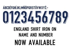 Custom England Name and Number Iron on Shirt Vinyl - Picture 1 of 1