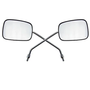 Left & Right Omnidirectional Black Universal 8mm Hand Rear View Mirror Front - Bild 1 von 2