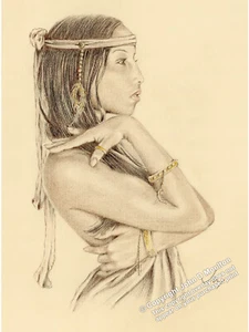 JOHN D MOULTON "Tanisha" signierter Druck: Bleistiftzeichnung: Portrait Kunstdruck - Bild 1 von 2