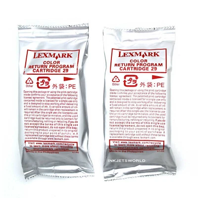2pack Lexmark 29 Color Ink Cartridges Genuine for X2500 X2530 X2550 X5070  - Image 1 of 2