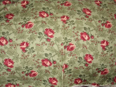 Red Roses Floral Pattern Fabric, Dealer Code FB-62 - Image 1 of 2