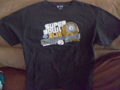 CAMISETA NEGRA NFL PITTSBURGH STEELERS LG SUPER BOWL XL111 ANILLO CHAMPS Foto 1 de 4