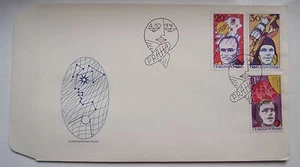 1977 Neil Armstrong Yuri Gagarin Space Exploration Pioneers Stamps FDC Envelope - Picture 1 of 4