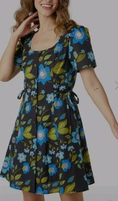 PRINCESS HIGHWAY - XS 6 8 Romantic 70’s Boho Floral Fit & Flare Pockets #B8 - image 1 of 4