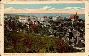 VINTAGE POSTCARD- BIRD'S-EYE VIEW OF SYRACUSE UNIVERSITY, SYRACUSE, NY BK65 - Foto 1 di 2