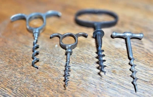 Lote vintage de 4 sacacorchos de vino totalmente metálicos - Imagen 1 de 6