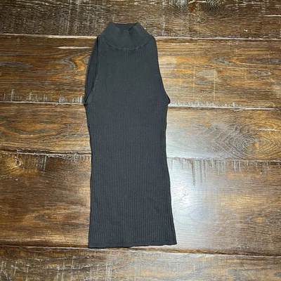 Camiseta sin mangas negra de algodón de cachemir talla pequeña de algodón talla pequeña Foto 1 de 4