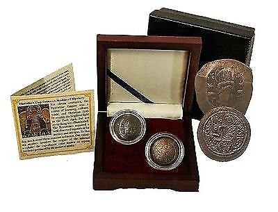 Monedas Copa Cristiana: Un Misterio Moneda Medieval - Colección Bizantina de 2 Monedas Foto 1 de 1