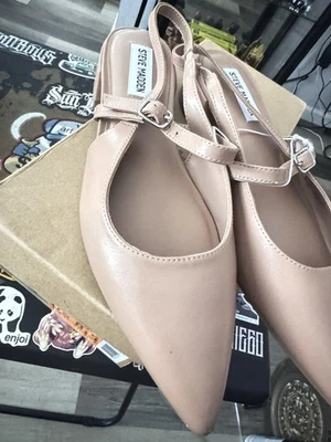 Steve Madden Christyy Couro Slingback Liso Feminino Bronzeado Novo Na Caixa - Imagem 1 de 4