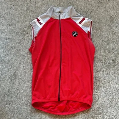 Chaleco de Ciclismo Castelli Rojo Cortavientos Ligero Cremallera Frontal Para Hombre’s M Foto 1 de 4