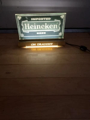 Vintage Heineken Beer On Draught Lighted Sign 10x7   - Image 1 of 4