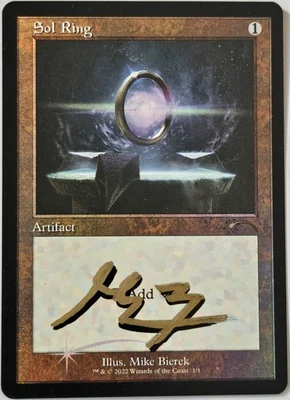 SOL RING Retro Foil Mike Bierek ARTIST SIGNED Autograph MTG Old Frame RF Promo - Image 1 of 2