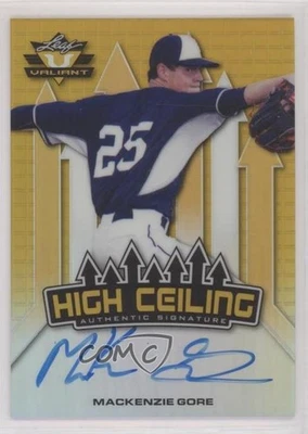 2017 Leaf Valiant Draft High Ceiling Yellow /10 Mackenzie Gore #HC-MG1 Auto - Image 1 of 2