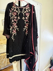 Pakistani/Indian Embroidered Kameez With Dupata 2 Piece Suit - Picture 1 of 4