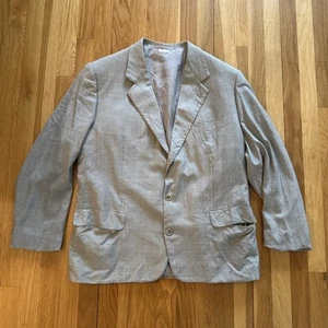 Brioni Super 150s Augusto Wool Suit Jacket 48R Italy Gray Plaid Coat Blazer Saks - Picture 1 of 7