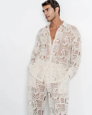 Combo Camisa Orttu Garson (M) y Pantalones (L). Marfil. Nuevo. Foto 1 de 4