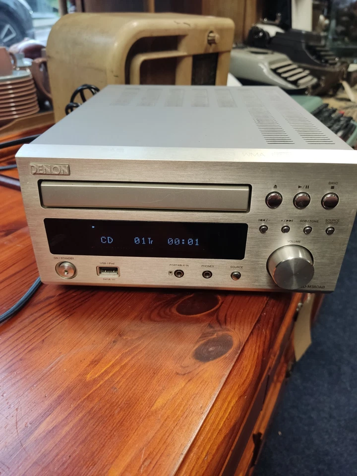 Denon RCD-M38DAB CD Receiver Amplifier CD/MP3/USB/DAB/FM/AM Silver  - Image 1 of 4