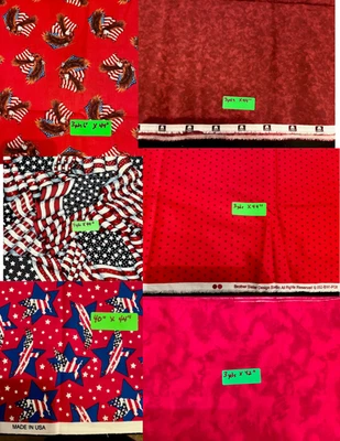 QUILT OF VALOR - Lote de vários tecidos de algodão patriótico vermelho e bandeiras 17 jardas - Imagem 1 de 4
