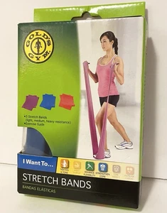 Golds Gym 2 Pack Exercise Resistance Stretch Bands - Picture 1 of 8