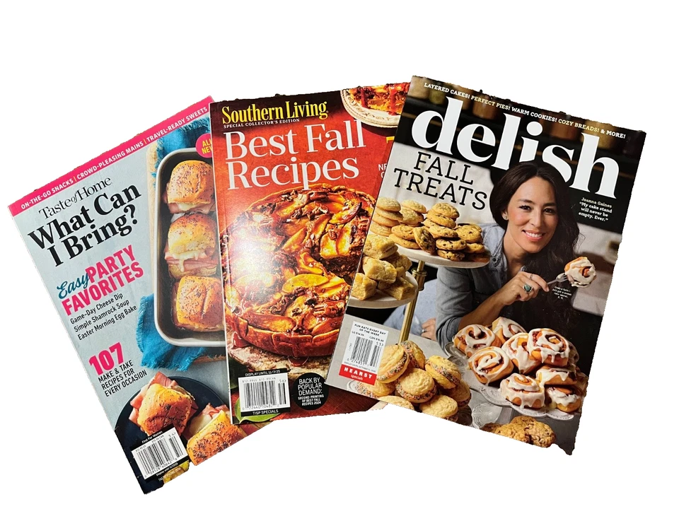 Lot of 3 Food Magazines Delish Southern Living Taste of Home Fall & Party 2025 - Image 1 of 4