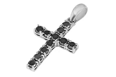 Black Diamond Cross Pendant 925 Sterling Silver with FREE 18" Neck Chain OFFER - Image 1 of 4