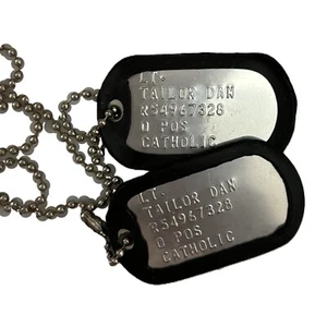 DogTag Piastrine Militari Inox con incisione Tenente DAN di Forrest Gump Lt - Foto 1 di 7
