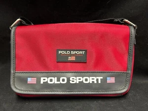 Vintage Polo Sport Ralph Lauren Purse Crossbody Shoulder Bag Black Strap 1990s - Picture 1 of 15