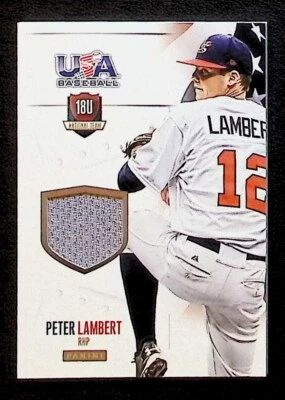 2014 Peter Lambert Panini USA Baseball Rookie Jersey 51/99 - Colorado Rockies - Image 1 of 2