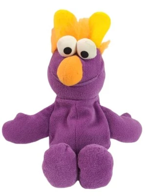 "Bolso de frijoles de felpa amarillo púrpura honker Tyco Sesame Street Beans 1997 vintage 8"""  Foto 1 de 4