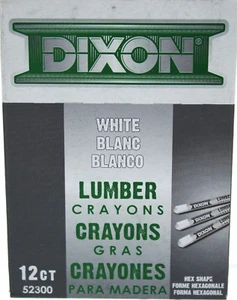 52300 Lumber Crayons, 4 1/2 x 1/2, White, Dozen - Picture 1 of 12