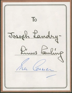 Linus Pauling SIGNED AUTOGRAPH Bookplate Note - Picture 1 of 3