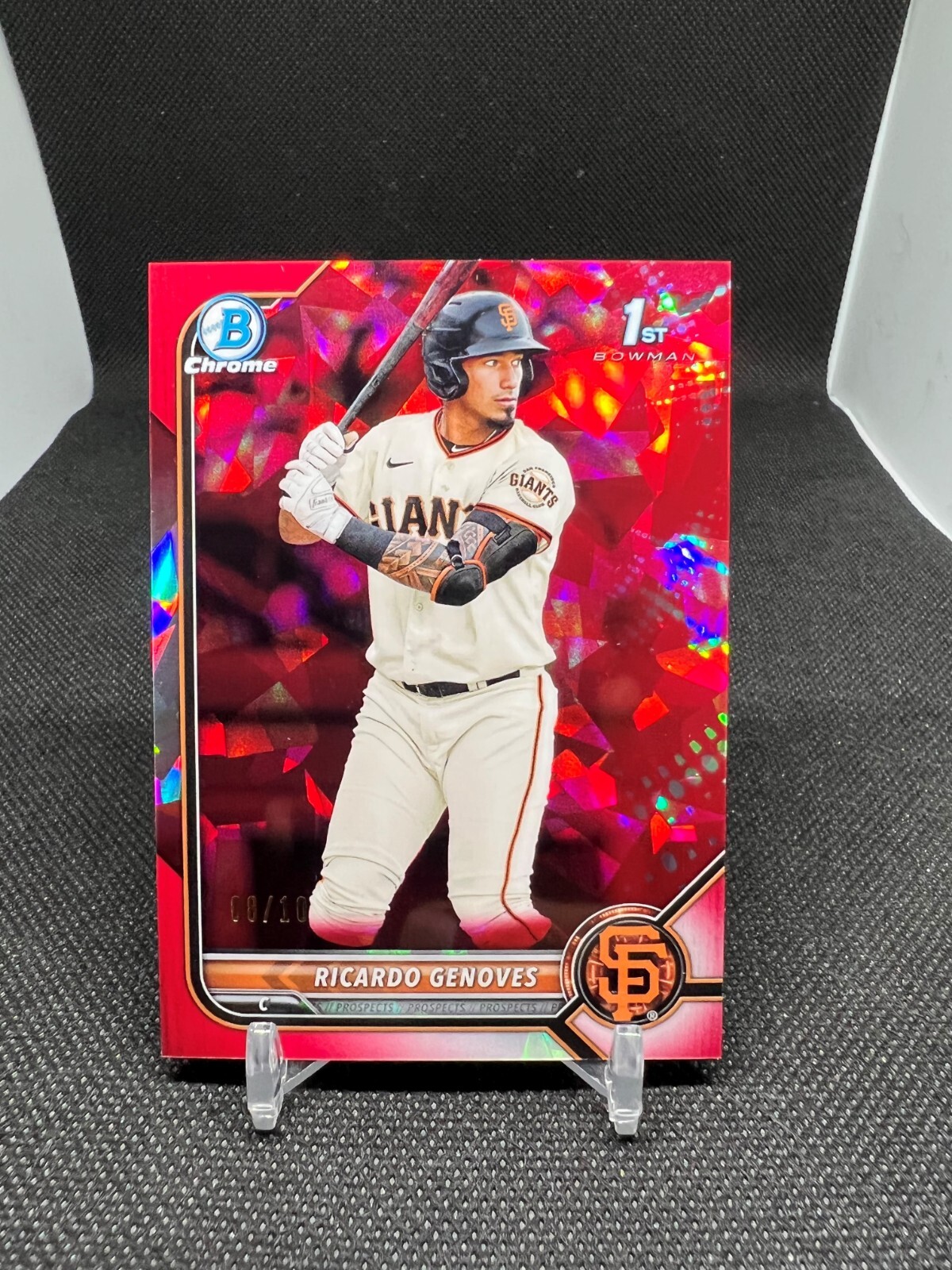 2022 Bowman Baseball Sapphire Ricardo Genoves 1st Prospect RED Refractor 8/10
