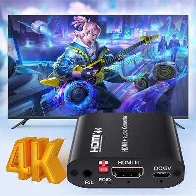 UHD 4K HDMI Audio Extractor Splitter 5.1CH Toslink SPDIF Koaxial R / L Konverter - Bild 1 von 4