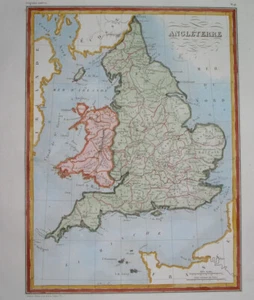 1838 nice ORIGINAL MAP UNITED KINGDOM ENGLAND WALES LONDON CARDIFF MANCHESTER - Picture 1 of 7