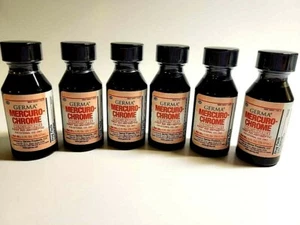 6 Pack- Germa Mercuro-Chrome First Aid Antiseptic 1 oz - Picture 1 of 2