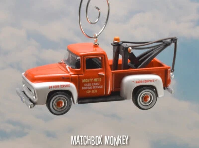 Vintage Style Service Garage 1956 Ford F-100 Pickup Tow Truck Christmas Ornament - Image 1 of 4